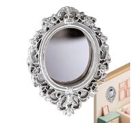 DzpKrka Mirror Vintage | Small Retro Rustic Room Decor,Vintage Mirror Mini Doll House Accessories - for Doll House Home Living Room Nursery Dorm Office Hotel Birthday Party Women Girls