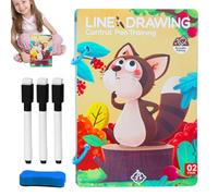 DzpKrka Scribble Writing Exercise Cards - Reusable Educational Game for Pen Guidance - Writing Learning Book Interactive Fun Competence Development for Children Preschool Children