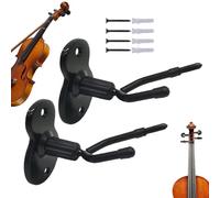 DzpKrka Violin Wall Mount, Violin Wall Bracket with Stand | 2x Violin Viola Stand with Stand, Space Saving String Instrument Display Shepherd for Home, Study, Living Room