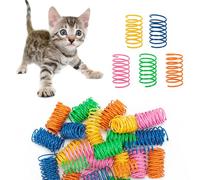 Dzpuhuojz 100 Pcs Cat Springs, Colorful Interactive Cat Toys, BPA Free Plastic Kitten Toys to Kill Time and Keep fit for Swatting, Biting, Hunting, for Cats
