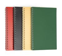 Dzpuhuojz A5 Spiral Notebook, 4 Packs College Ruled Lined Paper, 4 Colored Waterproof Cover Notebooks, 60 Sheets/120 Pages Spiral Bound Notepads for for School Work Office Home Writing
