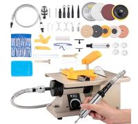 DZQ 69Pcs Accs Mini Table Saw Jewelry Making Polisher w/Flex Shaft Multifunctional Bench Grinder Sander Buffing Machine Woodworking Tool 10,000Rpm 750W