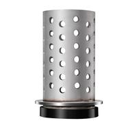 DZQ Perforated Casting Flask Vacuum Casting Stainless Steel Wall Flanged with Rubber Sprue Base(4" x 8")