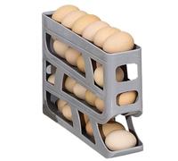 dzqad Automatic Egg Rolling Holder, 4 Tiers Egg Rack Refrigerator Dispenser, Space Saving Egg Storage Container Organizer for Kitchen Cabinet Refrigerator