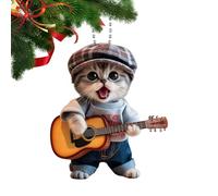 dzqad Cat Car Ornament | 2D Acrylic Animal Ornament Decor,Funny Cat Pendant,for Car Rearview Mirror Home Christmas Tree Window Wall Living Room