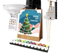 dzqad Christmas Calendar, 2026 Paintable Calendar for Desk, Painting Academic Crafts Planner for School Kids Family Kitchen Fridge Teens Classroom Teacher
