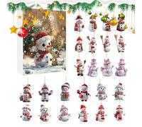 dzqad Christmas Countdown Calendars,Countdown to Christmas Acrylic 2D Snowman Calendar - 24 Day Ornament Charm Figures Decor Toy for Teen Holiday Family Men Toddler Wall Girl Women Tree Kids Boy