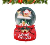 dzqad Christmas Snow Globes - Holiday Desktop Ornaments | Christmas Crystal Ball Music Box With Light | for Bedroom Table Shelf Lockers Bookshelves Holiday Display