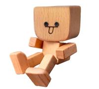 dzqad Dashboard Figurines,Shaking Wooden Man Car Decorations | Statue for Automotive Console Scooters Sedans Pickups Trucks Commutes Road Trip Birthday