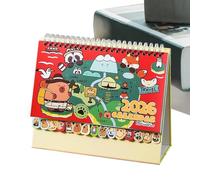 dzqad Desk Calendar | 2026 Cartoon Capybara Organizer - Twelve Months Standing Desk Calendar for Friends Family School Workplace Kitchen Apartment Art Workshop