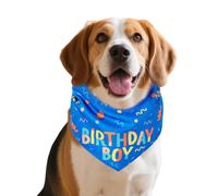 dzqad Dog Bandanas Boy | Doggy Birthday Boy Bandana Bone Toy,Soft Triangle Doggy Scarf Cute Bone Adjustable Pet Supplies for Puppy Spring Running