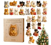 dzqad Dog Lover Christmas Advent Countdown - 24 Days 2D Acrylic Seasonal Decoration,2025 Countdown Calendar Dog Ornaments - for Home Christmas Tree Wall Window Door Adults Kids Vacation