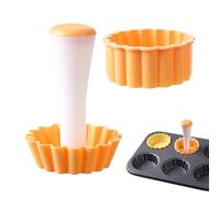 dzqad Egg Tart Mold - Pie Pastry Dough Tamper - Non Stick Maker Dishwasher Friendly Baking Tool for Gelatin Pudding Tartlet Muffin Cheesecake Cake