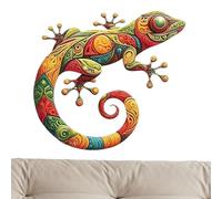 dzqad Lizard Wall Art,Gecko Wall Art Decor Outdoor Decorations - Colorful Iron Sculptures Artwork Garden Figurines, Yard Statues for Indoor Outdoor Patio Fence Mom Dad Birthday