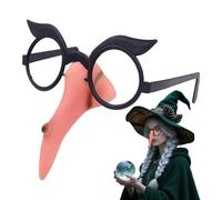 dzqad Prosthetic Nose - Witch Nose with Black Glasses - Glasses Clown Makeup Props for Decoration Performance Party Dress up Birthday Masquerade Festive Events