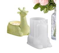 dzqad Silicone Concrete Molds | Christmas Kneeling Deer Candle Stand Molds for Epoxy Resin,Multi Purpose Crafts Making Aid for Cement Wax Soap Clay Creative Projects