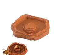 dzqad Tortoise Water Dish | Reptile Pool Basin | Escape-Proof Turtle Water Food Dish with Ramp for Terrarium, Habitat, Outdoors for Gecko, Bearded Dragon, Snake, Tortoise