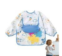 dzqad Wearable Bibs With Sleeves | Waterproof Baby Eating Smock Bib With Pocket - Toddler Led Weaning Supplies for Sandbox Games Supplementary Food Addition