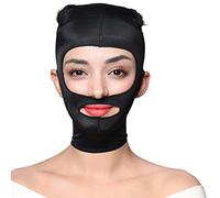 DZQUY Chin Straps Bandage Post Surgery Face Liposuction Compression Wrap for Women Facial Shaping Jowl Tightening Neck Coverage Use After Surgery,Black,M