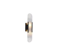 DZQWLL Marble Wall Sconces, Vintage Industrial Brass Wall Sconce, Oval Alabaster Shaped Lampshade Wall Lamp, Vanity Wall Light Fixture For Bathroom Kitchen Bedroom, 2pcs G4 Bulbs