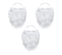 Dzrige 3 Pieces Santa Beard White Beard Mustache Christmas Face Beard Costume for Party Cosplay Supplies