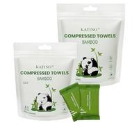 Dzronda 16 PCS Compressed Bamboo Towels, Natural Unbleached & Biodegradable, Expandable Face Cloths for Travel, Camping, Makeup Removal, Gym, Eco-Friendly Soft Washcloths (16Pcs)