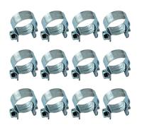 DZS ELEC 12PCS Stainless Steel Mini Fuel Injection Hose Clamps Adjustable Pipe Clip Kit 15 to 17mm Suitable for Automobile Repair Shipbuilding Pipeline Installation and Agriculture