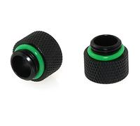 DZS Elec 2pcs Computer Water Cooling Extension Connector G1/4" Male to Female Extension Fitting, 10mm Black