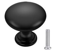 DZS Elec 2PCS Matte Black Zinc Drawer Handles Cabinet Door Knobs with Screws 1.18x0.91 inches for Kitchen Cabinets Dressing Tables