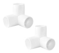 DZS ELEC 2PCS Three Way Elbow PVC Water Pipe Fittings 1 Inch For Pet Fences Balcony Vegetable Garden Support Frames Drip Irrigation Distribution Nodes Ventilation Pipe Turns White