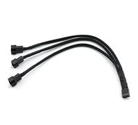 DZS Elec 4Pin 1 to 3 Ways PWM Fan Splitter Cable - Black Sleeved Fan Power Extension - 27cm/10.5 inches