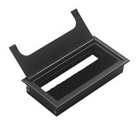 DZS ELEC Computer Desk Cable Management Aluminium Alloy Cable Box Rectangular Washer Metal Hole Cover 160x80mm Organise Office Equipment Conference Table Accessories Black