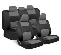 DZSCHUNLUSM Car Seat Cover Sets For Mazda 2 Universal Full Set Leather Car Seat Covers Waterproof Interior Accessories Car Seat Covers Full Set(Black Gray C)