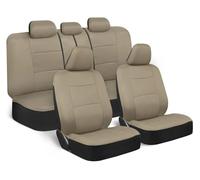 DZSCHUNLUSM Car Seat Cover Sets For Toyota For Hilux Universal Waterproof Full Set Leather Car Seat Covers Automotive Accessories Car Seat Covers Full Set(Beige)
