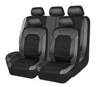 DZSCHUNLUSM Car Seat Cover Sets Universal Leather Car Seat Cover Five Seats Leather Automotive Accessories Car Seat Covers Full Set(Gray)