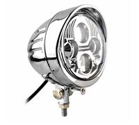 DZSCHUNLUSM Motorcycle LED Headlight LED Motorcycle Custom Vintage 4.5" LED Headlight Spot Lamp Lighting For Softail For Chopper For Bobber Motorbike Headlights(Chrome)