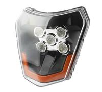 DZSCHUNLUSM Motorcycle LED Headlight Motorcycle LED Headlight Plate Accessories Fairing Motocross Dirt Bike Supermoto Headlight For EXC SX For MX 250 300 450 Motorbike Headlights(Gray)