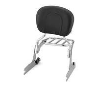 DZSCHUNLUSM Motorcycle Rear Luggage For Softail For Fat Boy For Cross For Bones FLSTSB FLSTF FLSTFB For Night Train Backrest Sissy Bar Luggage Rack Rack Suitcase Bracket(Silver)