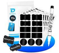 DZSEE Chalkboard Labels, 77x+1, Labels for Jars, Blackboard Labels, Stickers for Labelling, Kitchen Labels for Glass Bottles, Jam Jars to Decorate Your Pantry Storage Office