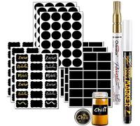 DZSEE® Chalkboard Stickers, Blackboard Labels, Stickers for Labelling, Kitchen Labels for Glass Bottles, Jam Jars, 120pcs