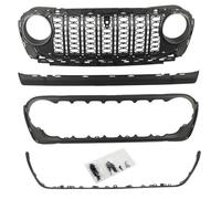 DZSHONGXINSM Car Front Grill Front Grille Grid Grill Guard With Camera Hole For Jeep For Wrangler JL 2018-2024 ForGladiator ABS Matte Blackout 20th Anniversary Style Bumper Grille