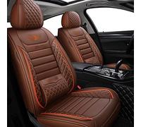 DZSJFGAIS Waterproof Seat Covers Front 2 Seat Leather Car Cover For Dodge For Journey For Caliber For Avenger For Challenger For Charger For Ram 1500 Covers For Vehicle Seats(Brown)