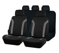 DZSJFGAIS Waterproof Seat Covers Universal Sports Polyester Car Seat Cover Set Fit Most Plain Fabric Bicolor Stylish Protector(Type B Grey 5 seat)