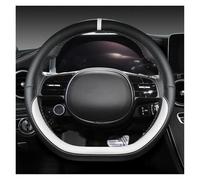 DZSJUNCHENSM Steering Wheel Cover For Hyundai For Ioniq 5 2016-2022 Car Steering Wheel Cover D Shape PU Leather Auto Accessories Interior(WHITE)