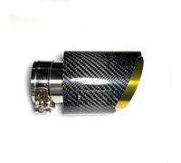 DZSLLOOI Exhaust Tip Carbon Muffler Tip Exhaust Universal Stainless Gold Exhaust Mufflers Pipe For BMW Exhaust tips(IN 60MM-OUT 76MM)