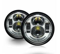 DZSQEGBX Projector Lights 2PCS 4.65" LED Round Headlamp With DRL Hi/Low Beam For Fat Bob For FXDF 2008 2009 2010 2011 2012 2013 2014 2015 2016(Chrome)