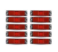 DZSQEGBX Turn Signal Light 2/10pcs 4 LED Side Marker Lights Clearance Indicator Lamp Signal Light For Truck Trailer Van Pickup Boat 12V 24V(10pcs Red)
