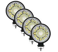 DZSQMLJG Car Lights Headlight Assembly For Jeep Truck Boat Tractor ATV Offroad 4X4 Barra For Mini LED Headlight 96W Light Bar Spotlight 12V 24V Car Work(4Pcs Round66W)