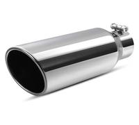DZSQOMHGD Exhaust Tip Rear 2.5 Inlet Exhaust Tips 2.5 To 4 Inch Exhaust Tip 12" Long Universal Exhaust Tail Tip For 2.5" Outside Tailpipe Muffler Tail Pipe(Sliver)