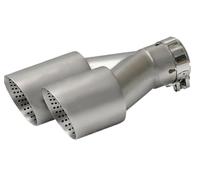 DZSQTGJKIO Exhaust Tip Double Outlet Exhaust Tips Stainless Steel Car Muffler Pipe Universal 51mm 60mm 63mm For VW For GTI For MK7 For Golf 7 Exhaust Tail(Left in60-out89mm)